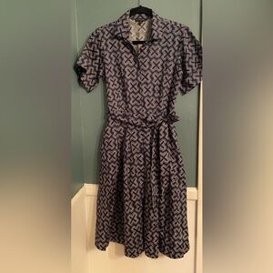 Brooks Brothers navy blue 100% cotton button up collared dress shirt sleeve sz4